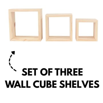 Orin Pine Set Of Three Wall Cubes Shelf Kit