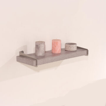 Studio Lounge Chunky Shelf With Slide On Metal Brackets 60cm | Grey Oak Finish