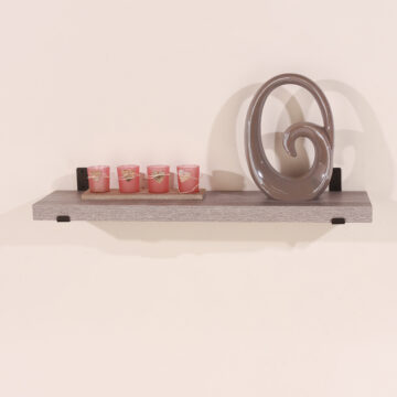 Studio Lounge Chunky Shelf With Sit On Brackets 80cm | Grey Oak Finish
