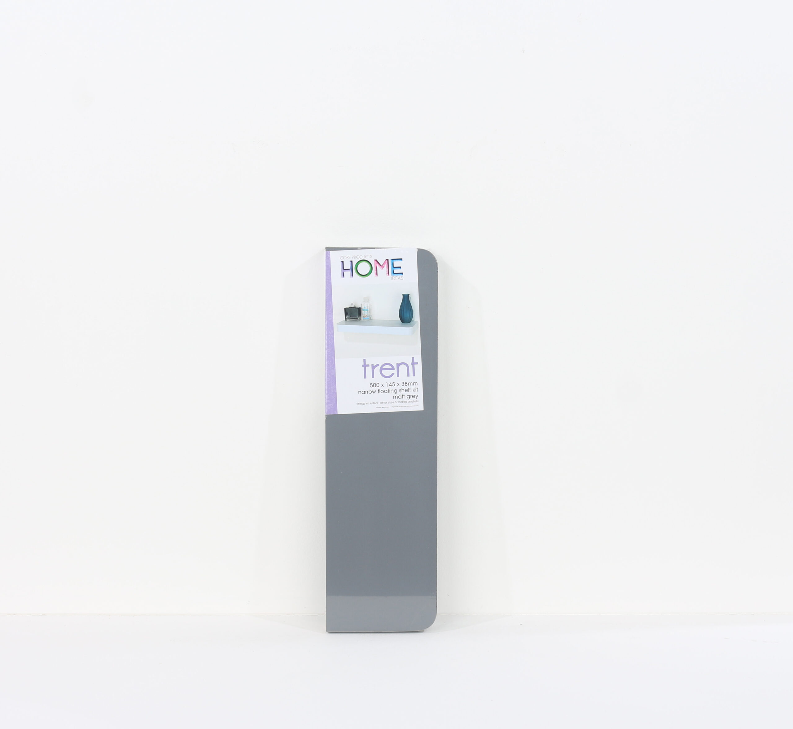 Studio Lounge Matt Grey Floating Shelf 50cm With Rounded Corners