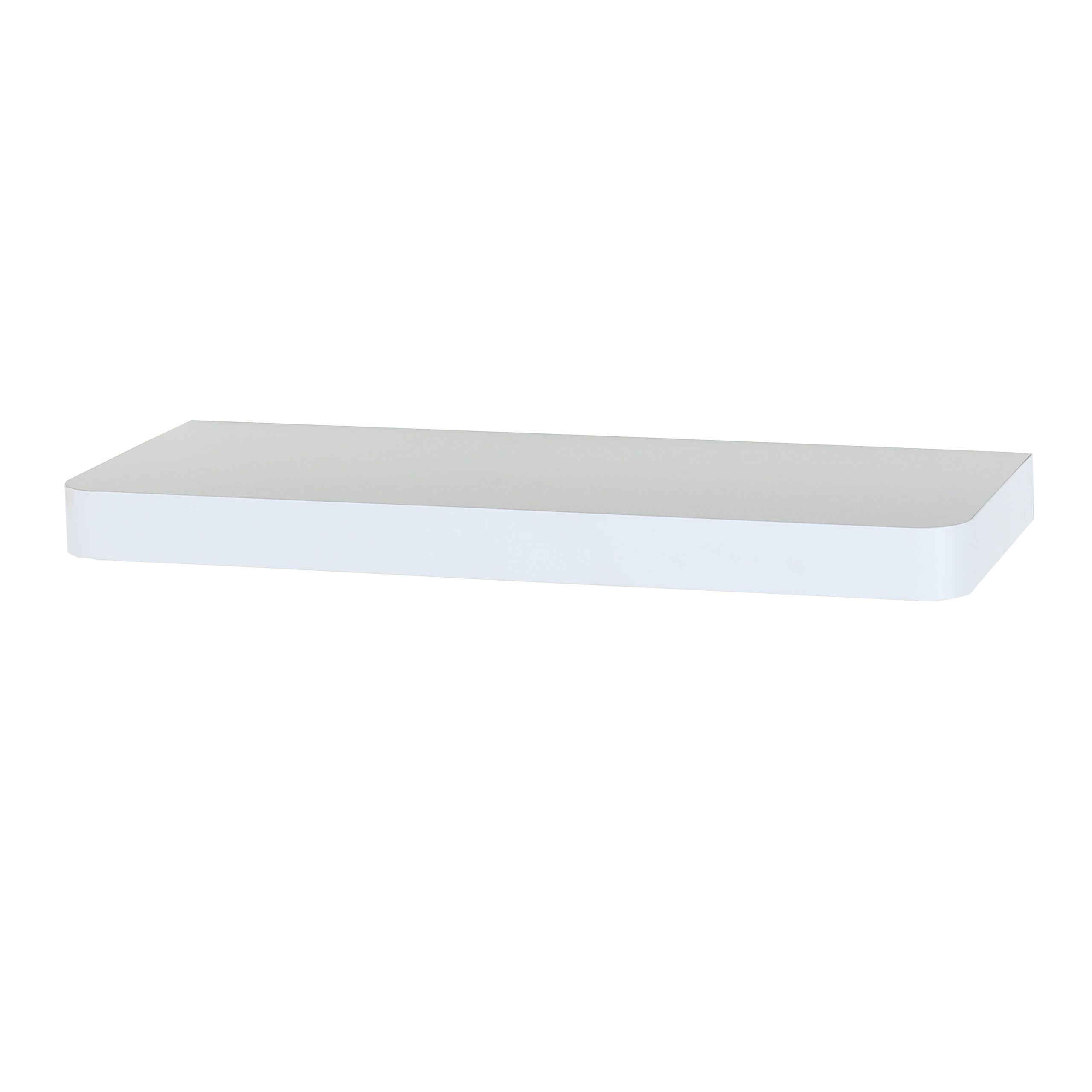 Studio Lounge Matt White Shelf Kit 50cm Wide Floating Design With Rounded Corners