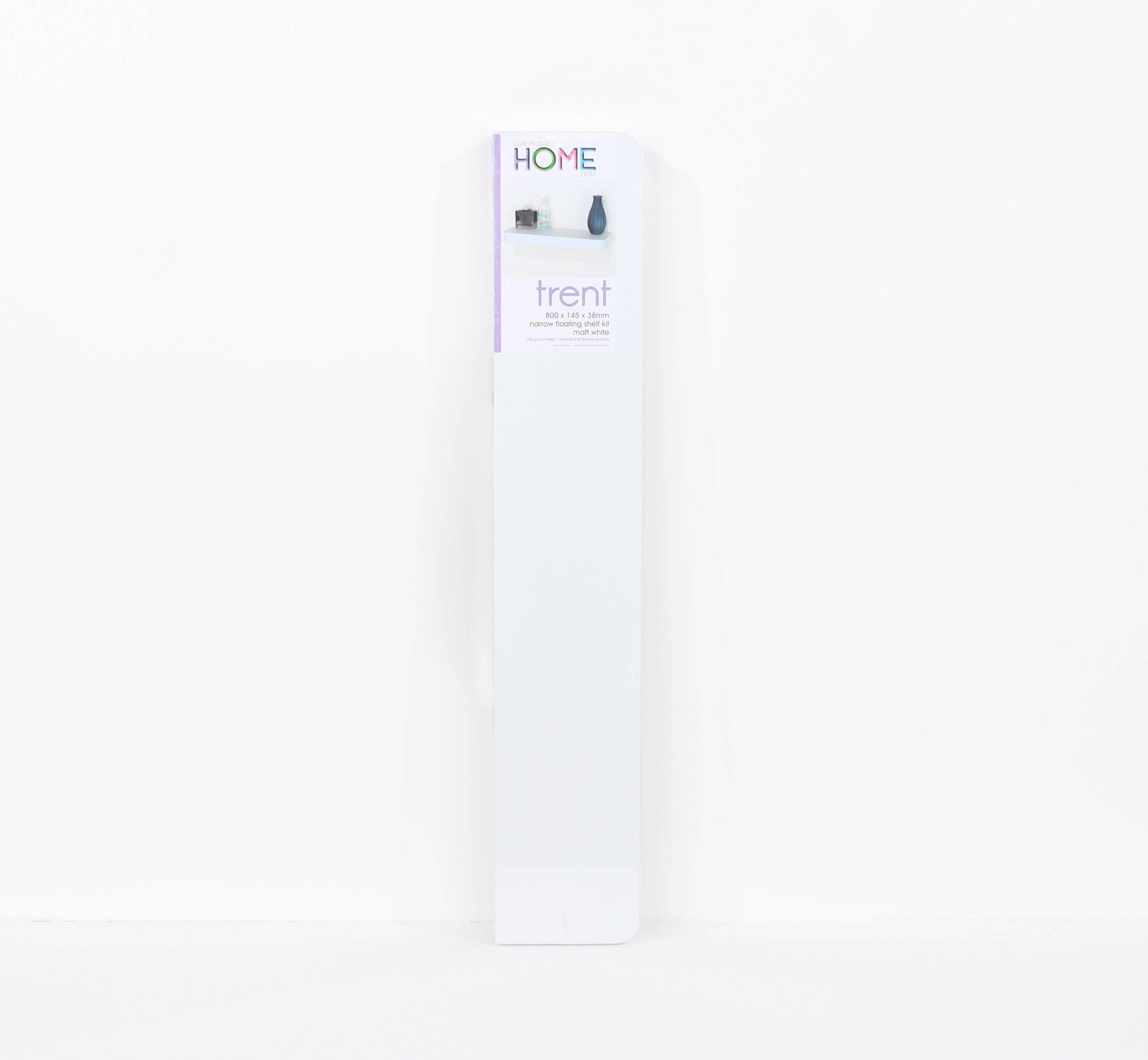 Studio Lounge Matt White Shelf Kit 80cm Wide Floating Design With Rounded Corners