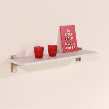 Studio Lounge White 60cm Slim Shelf With “L” Shape Bracket