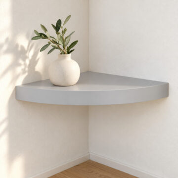 Linden Light Grey Floating Corner Shelf Kit 29.5cm