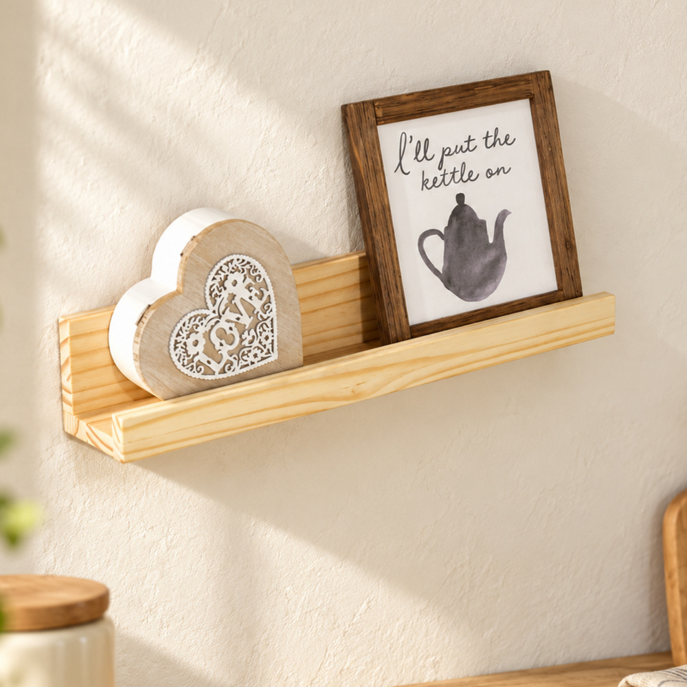 Kove Pine Book Display Shelf 48cm | Natural Finish
