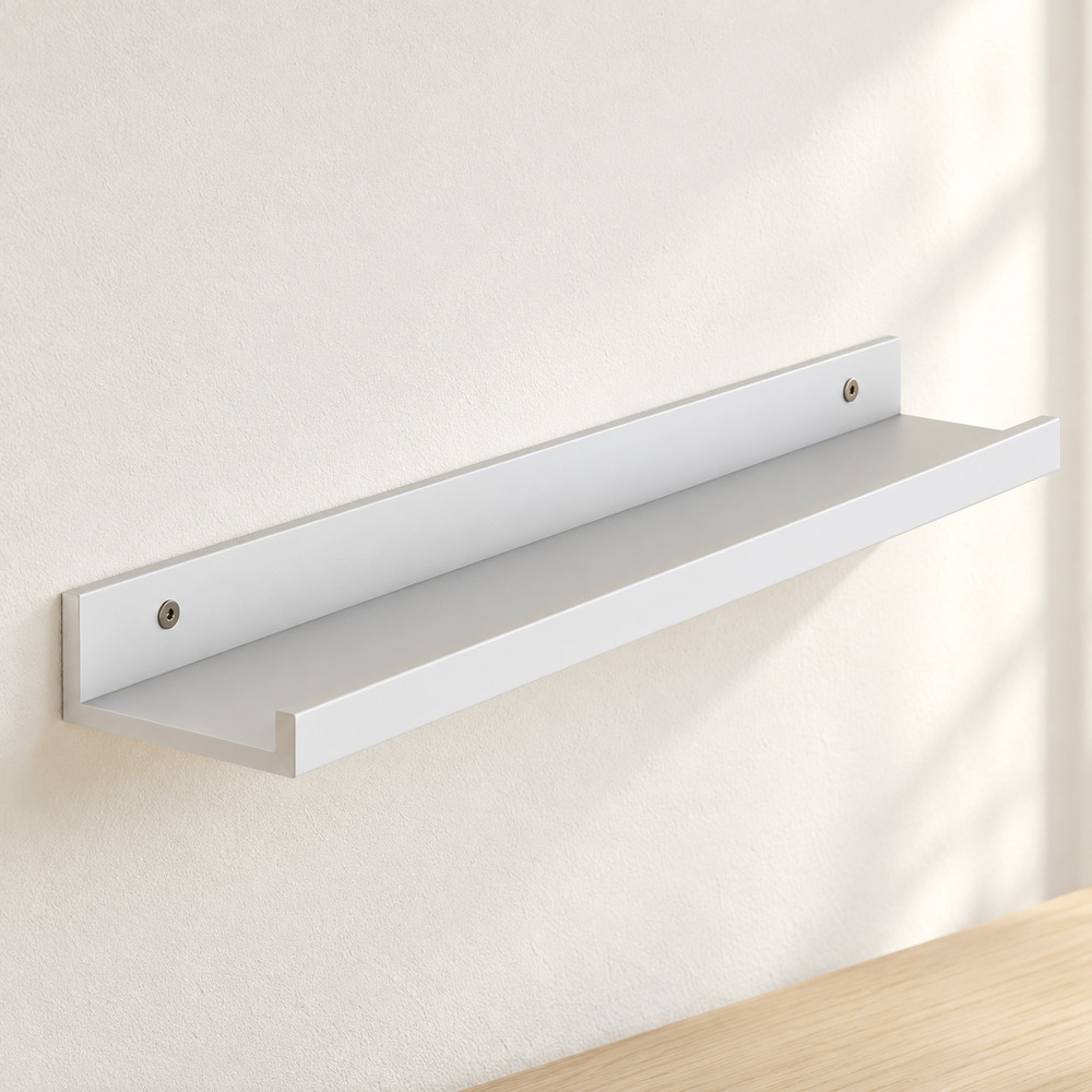 Kove Matt White Floating Book Shelf 58cm