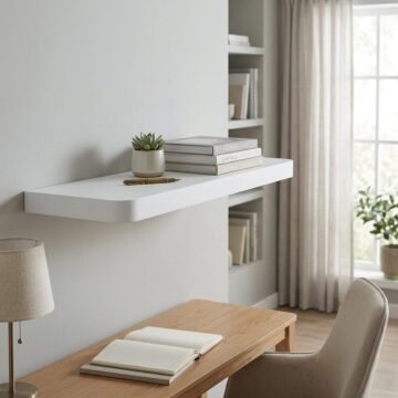 Studio Lounge Matt White Floating Shelf 80cm With Rounded Corners