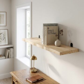 Orin Chunky Live Edge Shelf With "L" Metal Bracket Kit 90cm | Pre-Sanded Pine