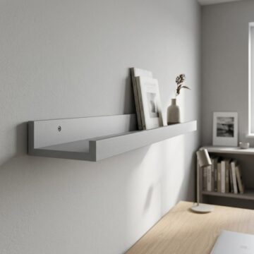 Kove Light Grey Floating Book Shelf 58cm