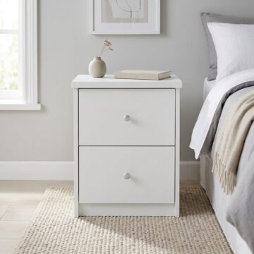Ellison White 2 Drawer Bedside Cabinet