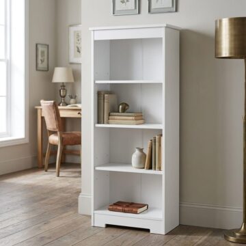 Ellison White Low Narrow Bookcase