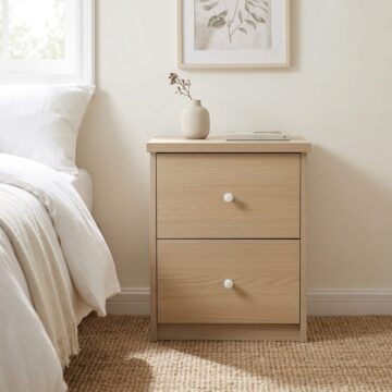 Fletcher 2 Drawer Bedside Cabinet | Smoked Oak Finish