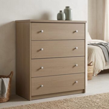 Fletcher Chest of 4 Drawers | Smoked Oak Finish