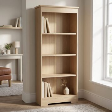 Fletcher Low Narrow Bookcase | Smoked Oak Finish