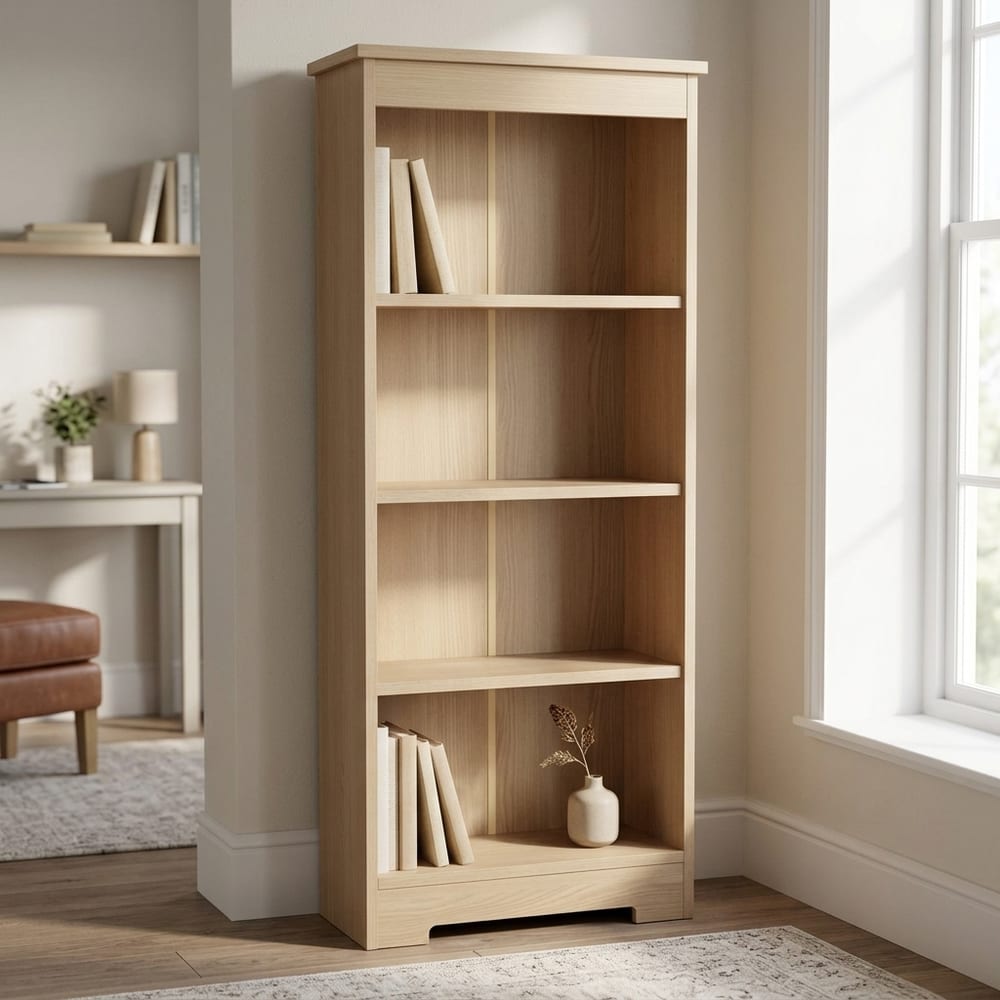 Fletcher Low Narrow Bookcase | Smoked Oak Finish