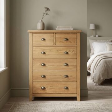 Penrith Oak Large 6 Drawer Chest