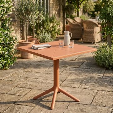 Grove Terracotta Square Plastic Bistro Garden Table