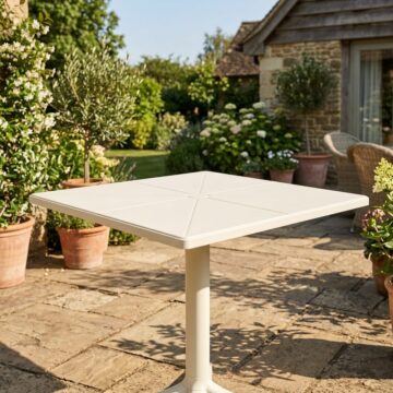 Grove White Square Plastic Bistro Garden Table