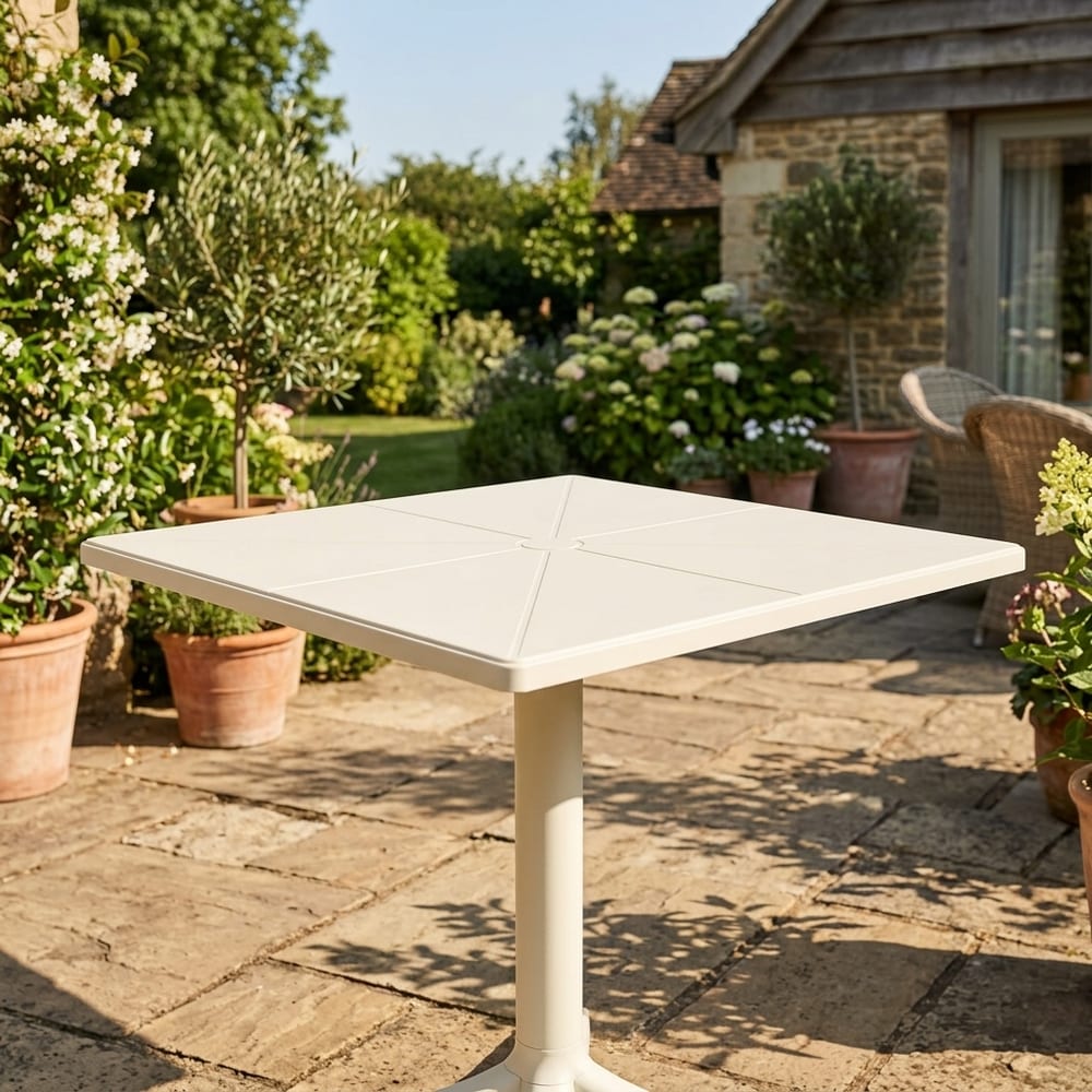 Grove White Square Plastic Bistro Garden Table