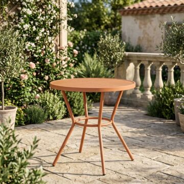 Grove Terracotta Round Plastic Bistro Garden Table