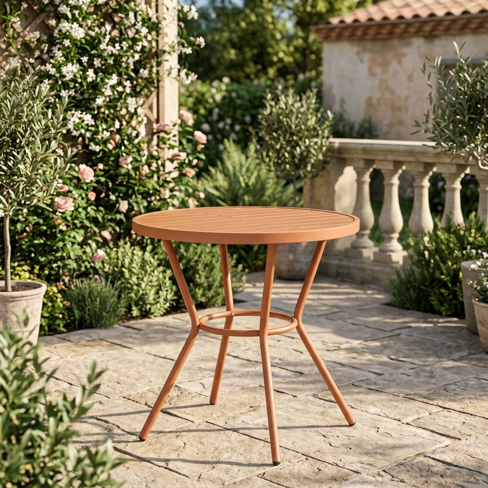 Grove Terracotta Round Plastic Bistro Garden Table