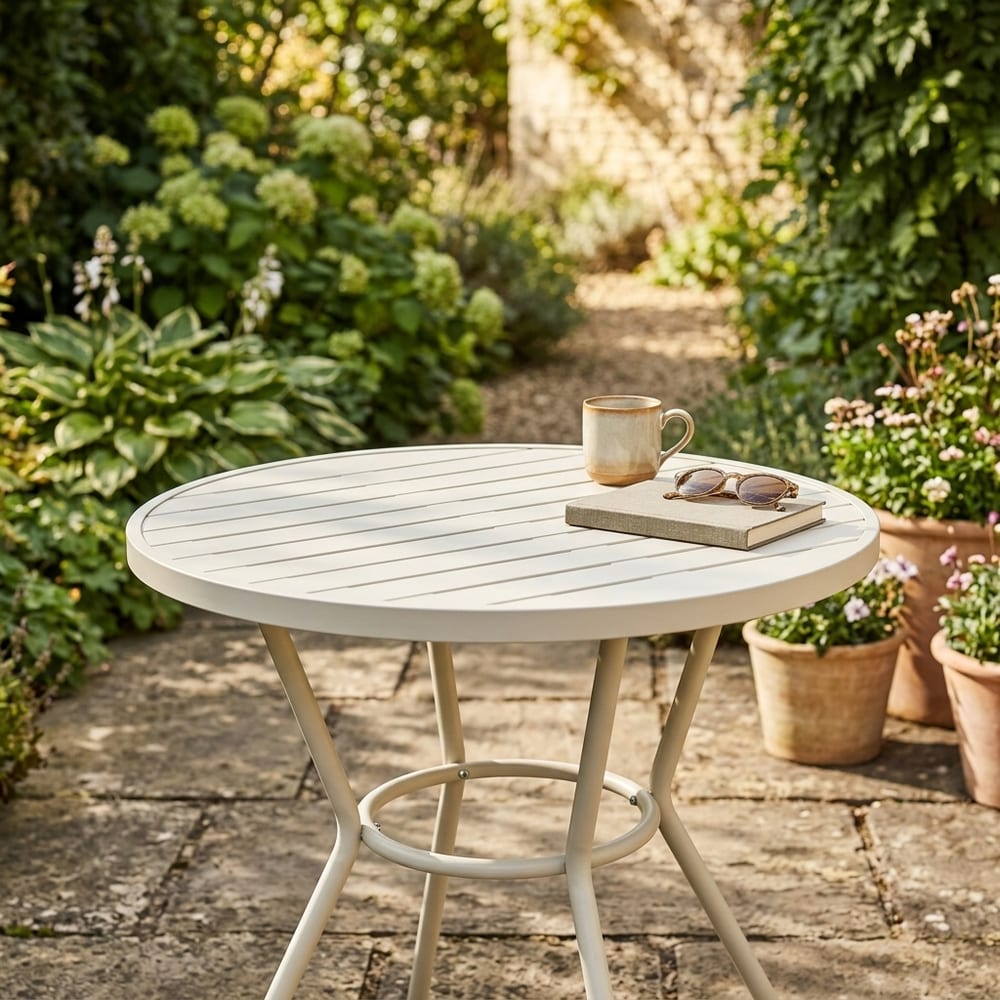 Grove White Round Plastic Bistro Garden Table