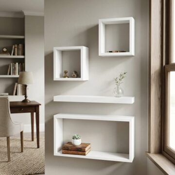 Linden Matt White Set of 4 Floating Shelves