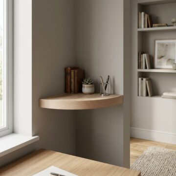 Linden Floating Corner Shelf Kit 29.5cm | Oak Finish