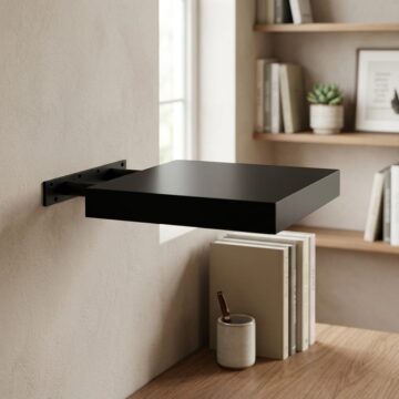 Linden Gloss Black Floating Box Shelf Kit 24cm