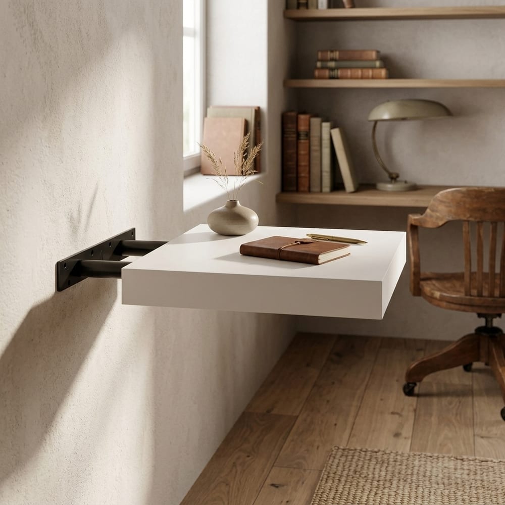 Linden Gloss White Floating Box Shelf Kit 24cm