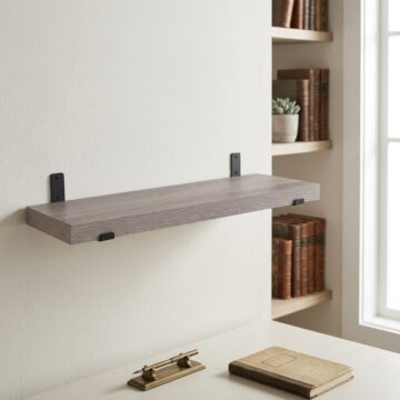 Studio Lounge Chunky Shelf With Sit On Brackets 60cm | Grey Oak Finish