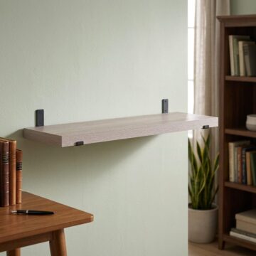 Studio Lounge Chunky Shelf With Sit On Brackets 80cm | Grey Oak Finish