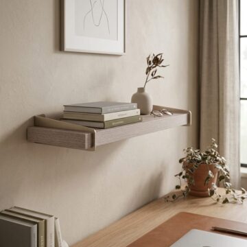 Studio Lounge Chunky Shelf With Slide On Metal Brackets 60cm | Grey Oak Finish