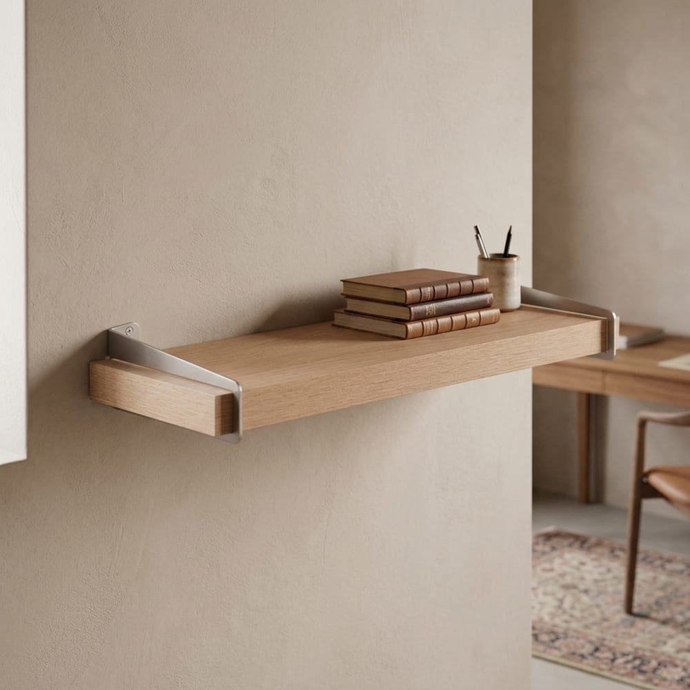 Studio Lounge Chunky Shelf With Slide On Brackets 60cm | Oak Finish