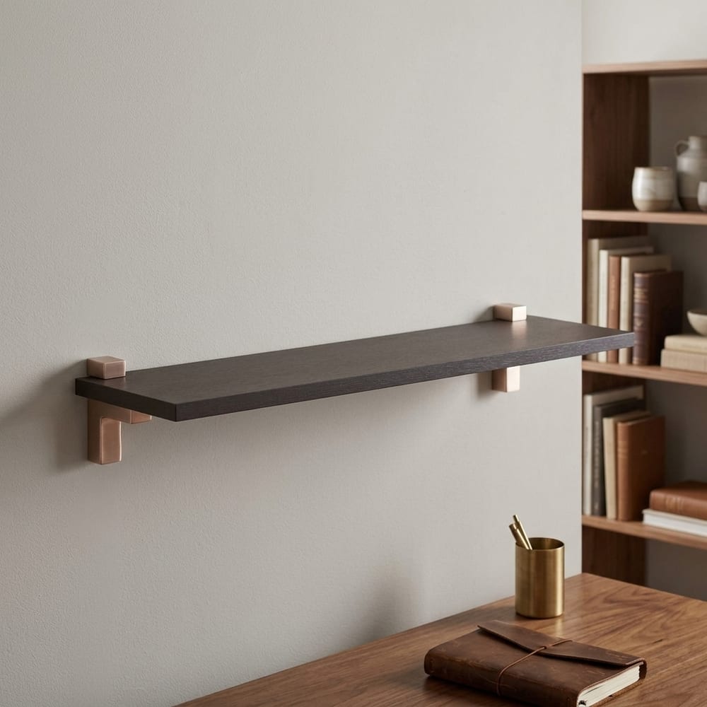 Studio Lounge Black Slim Shelf With "L" Shape Bracket 60cm