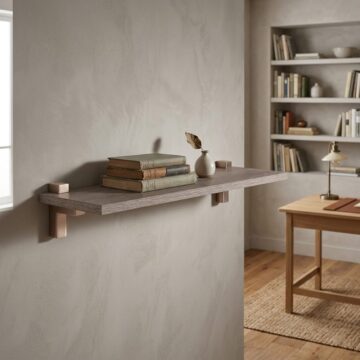 Studio Lounge Slim Shelf With "L" Shape Bracket 60cm | Grey Oak Finish