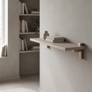 Studio Lounge White 60cm Slim Shelf With "L" Shape Bracket