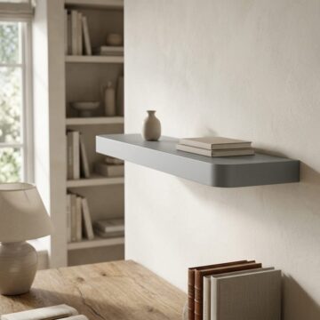 Studio Lounge Matt Grey Floating Shelf 50cm With Rounded Corners