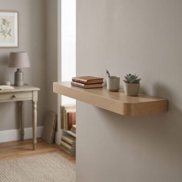Studio Lounge Floating Shelf 50cm With Rounded Corners | Oak Finish