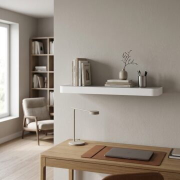 Studio Lounge Matt White Shelf Kit 50cm Wide Floating  Design With Rounded Corners