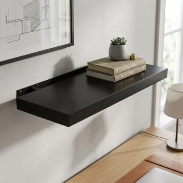 Linden Gloss Black Floating Box Shelf Kit 60cm