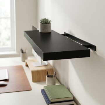 Linden Gloss Black Floating Box Shelf Kit 90cm