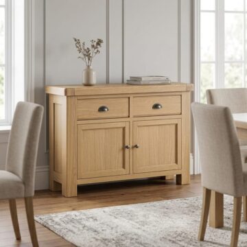 Oak Shire 2 Door 2 Drawer Small Sideboard | Assembled | Clearance