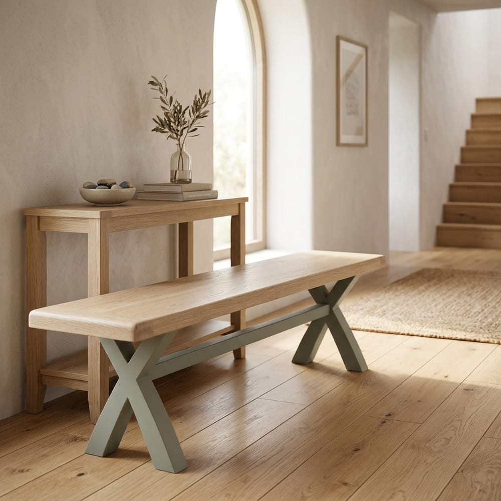 Havenwood Sage Cross Bench 2000 Without Cushion Sage