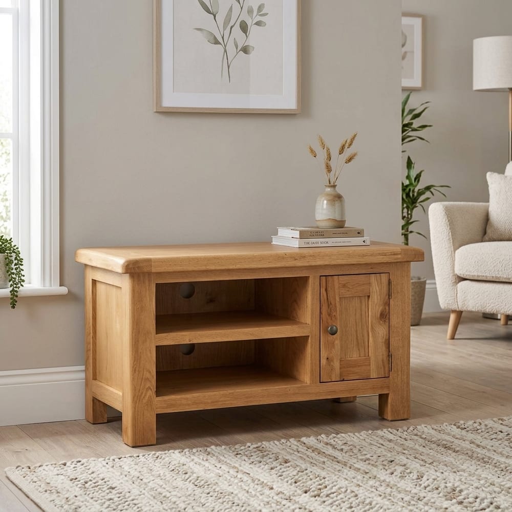 Salisbury Rustic Oak TV Stand | Wax Finish | Assembled | Clearance