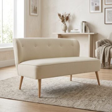 Beau 2 Seater Sofa Sand / Blonde Wood