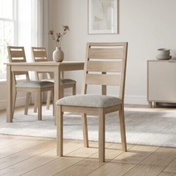 Oaktide Dining Chair - Oak - White Wash/Bouncle White | Clearance