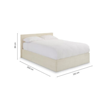 Marikina Cream End Lift 4’6 Ottoman Storage Bed