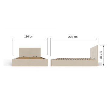 Marikina Natural End Lift 4′ Ottoman Storage Bed