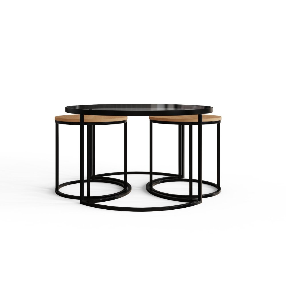 Femi Nesting Tables | Oak Finish